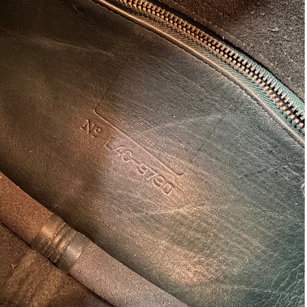 Vintage Coach City Bag 9790 Forest Green Leather Crossbody Turnlock AS IS - Picture 6 of 12